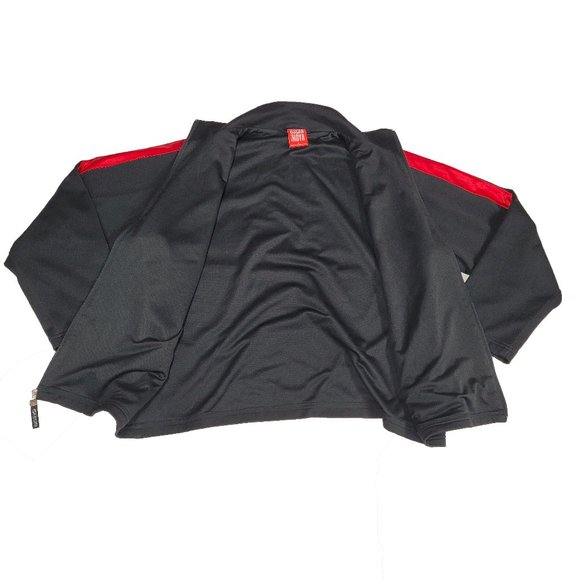 Oscar De La Hoya full zip warm up jacket men sz M Medium black red - Picture 7 of 9